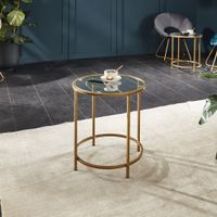 18201- Beistelltisch KIFO Gold Sofatisch Kaffeetisch 50x50cm