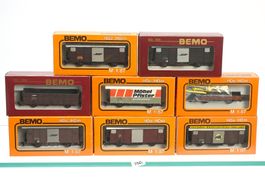 8 BEMO RhB Güterwagen, OVP, H0m