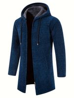 Warme Herren Fleece-Cardigan-Jacke mit Kapuze