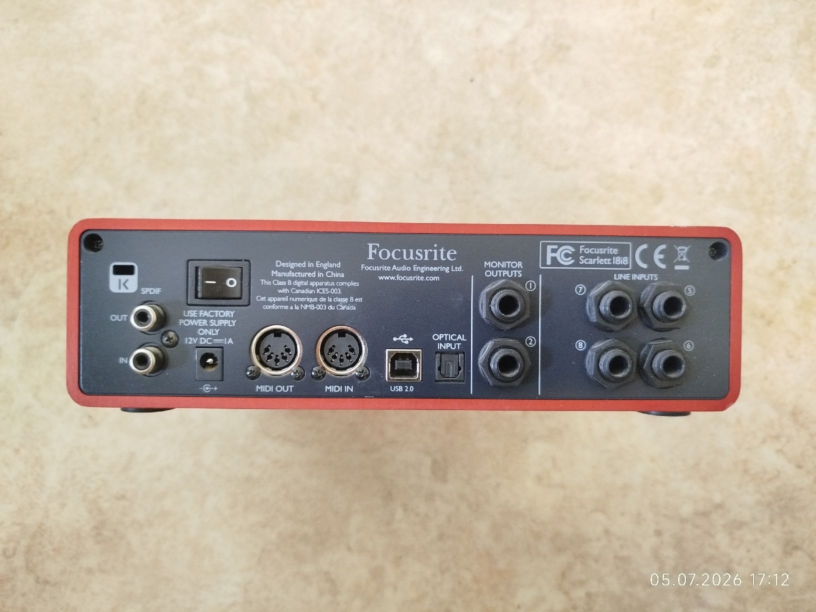Registratori: Focusrite Scarlett 18i8 1st gen – Usato da Zürich venduto da etronicspy