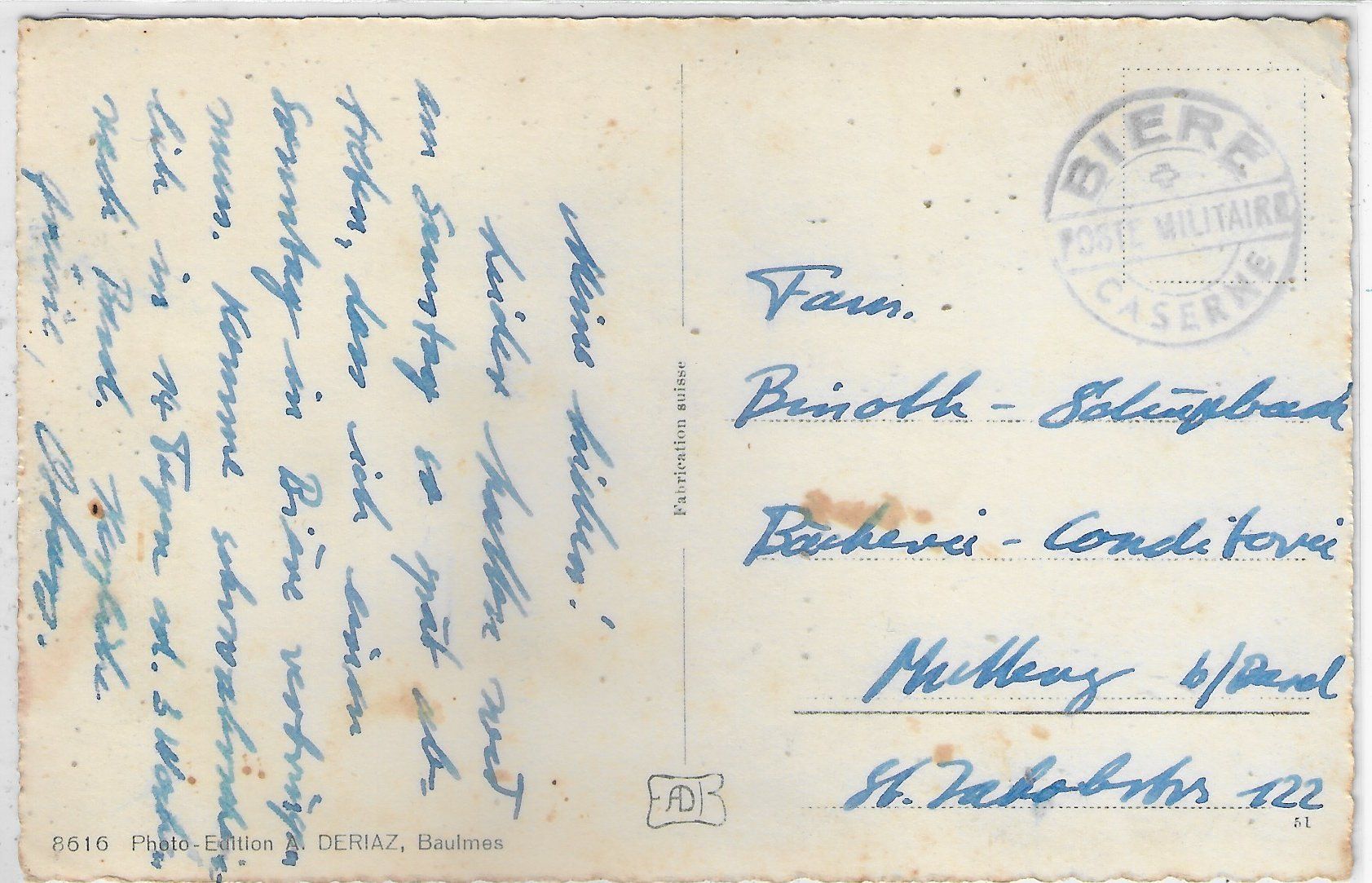 Cartoline postali: Biere - Vue generale avec Lac Leman – Usato da Ettingen venduto da Kartenplanet 1