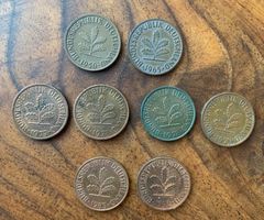 Deutschland 2 Pfennig Lot / 8 Stk. / ab 1950