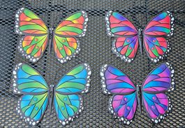 Deko Schmetterlinge 4er Set bunten Farben Metall