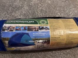 Strandmuschel blau türkis mit UV-Schutzfaktor 40