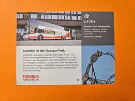 EUROPAPARK BUSFAHRT REISEGUTSCHEIN     2 FÜR 1