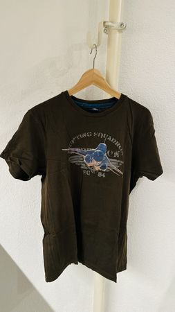 Strellson T-Shirt, Gr. L, Olivgrün, Fliegermotiv