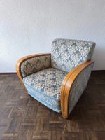 Art Deko Sessel Club Chair vintage Top Zustand Hellblau Samt
