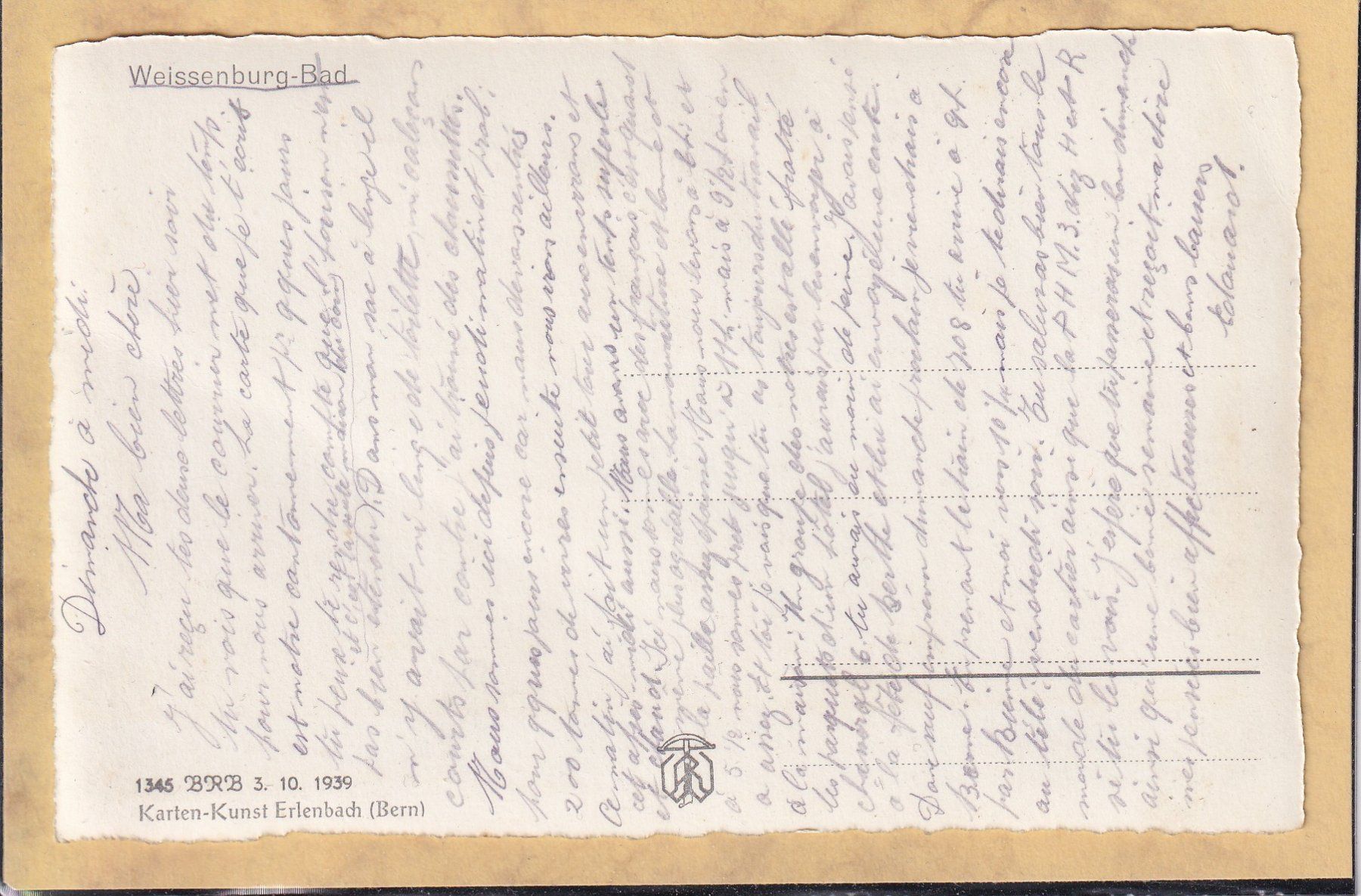 Cartes postales: Weissenburg Bad - 1939 – D'occasion à Orvin par Pyaeschli 1