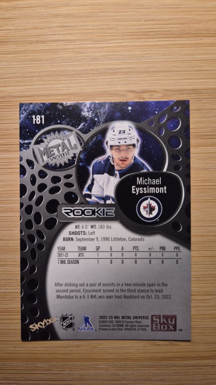 NHL Carte collezionabili: NHL Winnipeg Jets Rookie Michael Essimont – Usato da Bellach venduto da paedu-1980 1