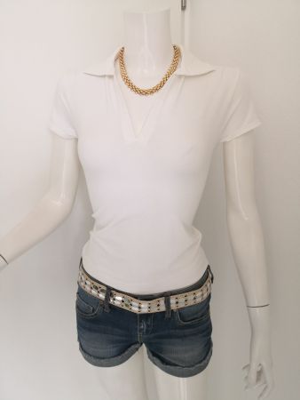 🤩MANGO T-SHIRT WEISS MIT KRAGEN