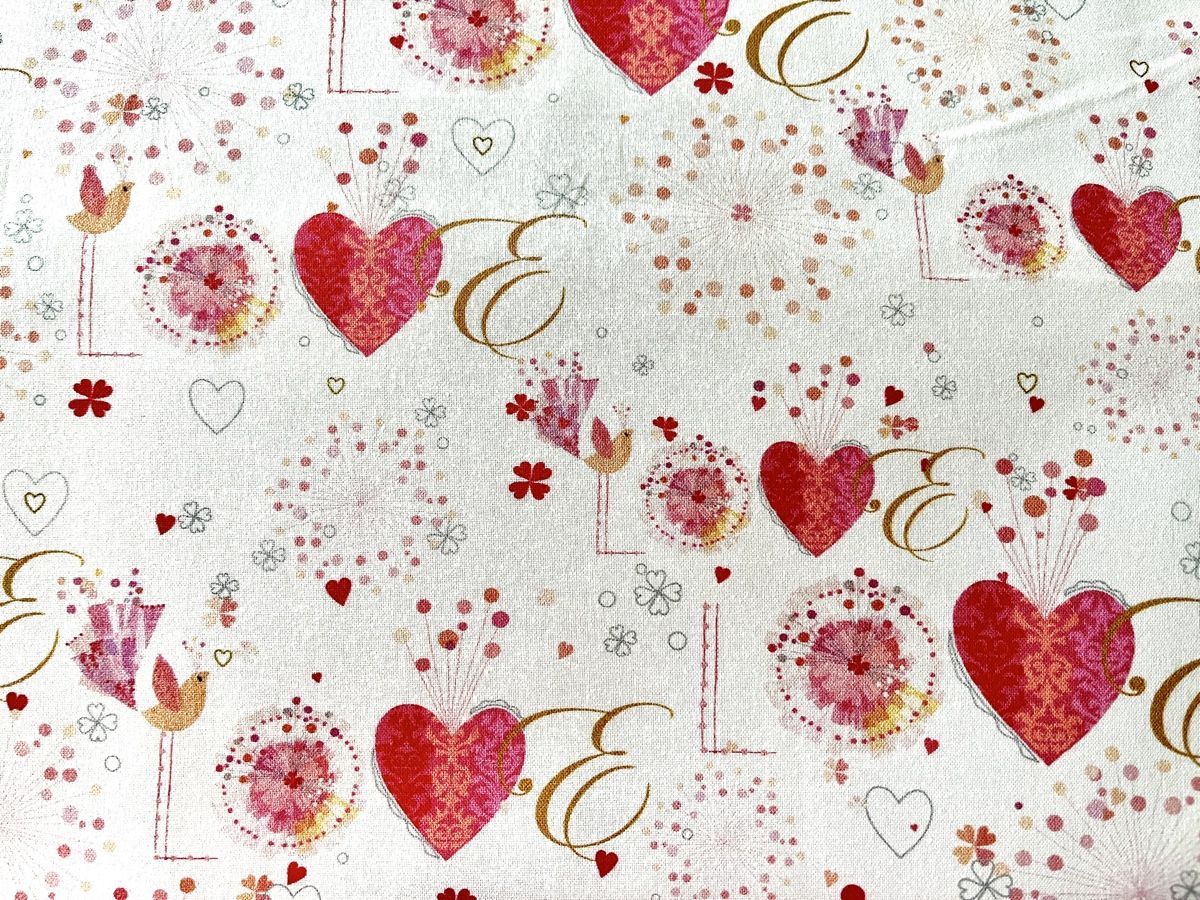 Tessuti: Patchworkstoffe 3er Set Herzstoffe – Nuovo (secondo la descrizione) da Seuzach venduto da KreativmitStoff 2