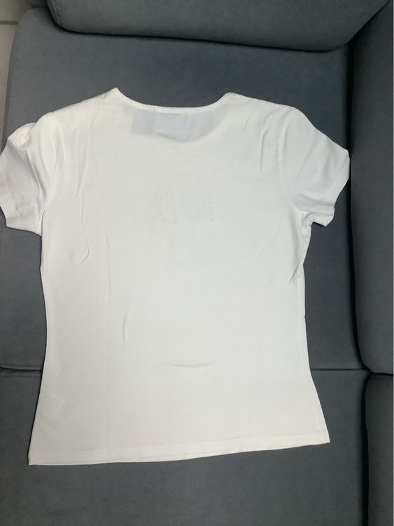 H-D T-Shirt Gr. M Damen weiss Flügel Glitzer . 2