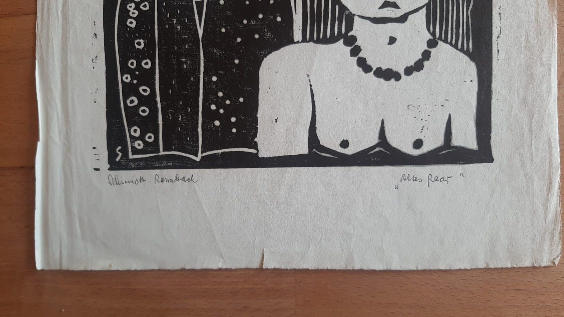 Xilografie: Schmidt Reusbach circa 1935  École allemande expressionniste – Usato da Sion venduto da Gravure8283 1