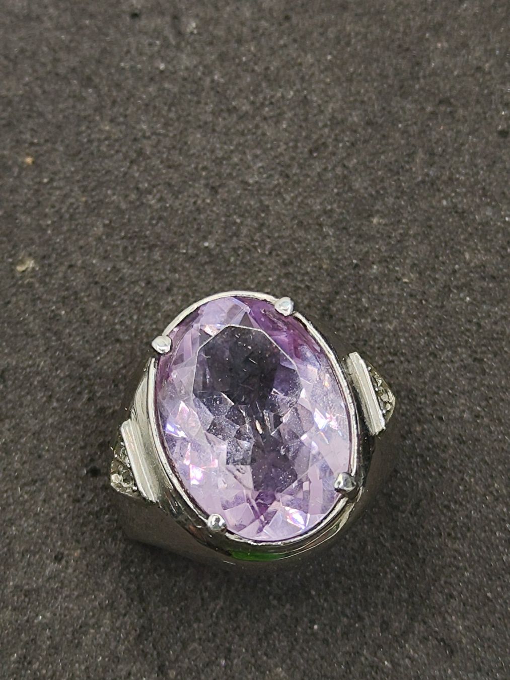 Bagues: Vintage versilberte Ring Stahl schmuckstein Top – D'occasion à Steffisburg par mat_8s7d 2