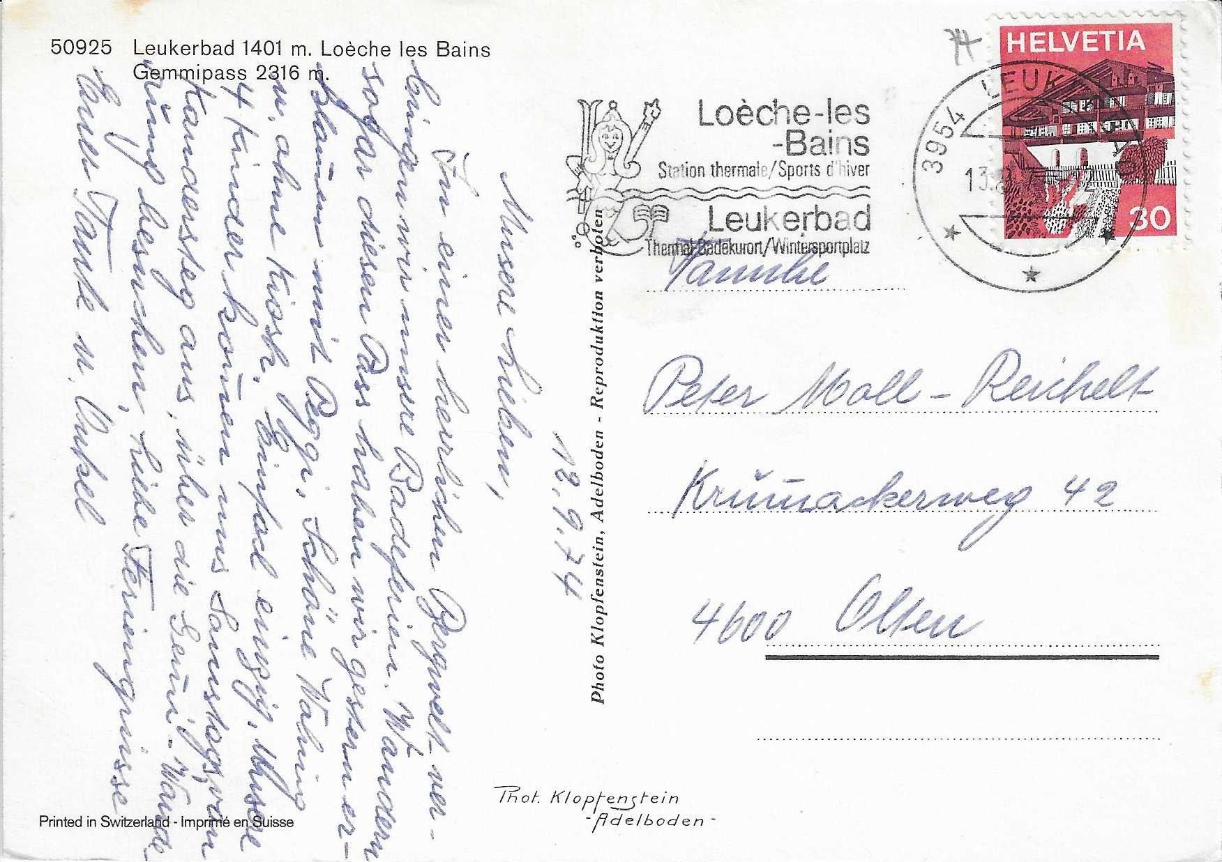 Cartoline postali: Leukerbad VS – Usato da Rothrist venduto da Stranglehold 1