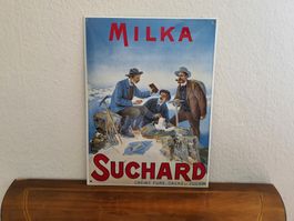 Emailschild Milka Suchard Schokolade Alpen Emaille Schild