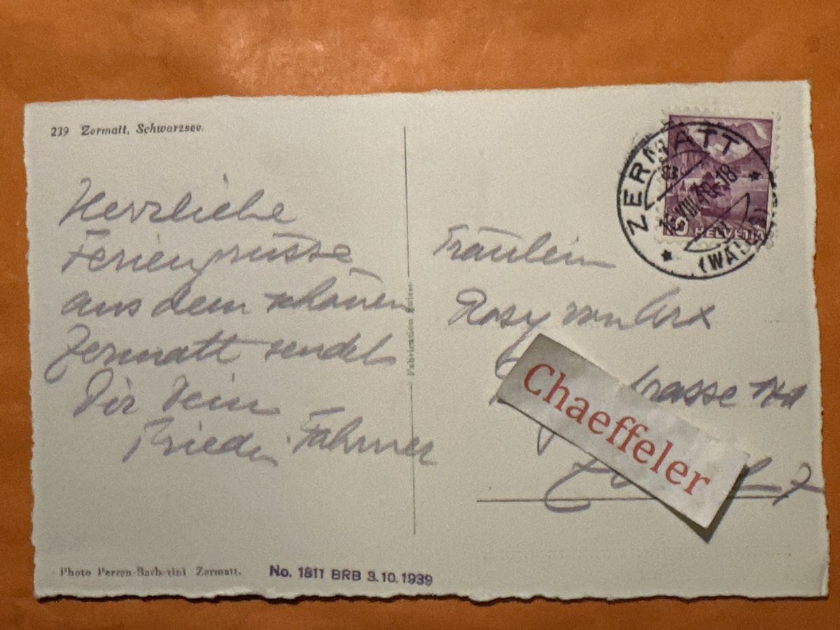Ansichtskarten: 1940 239 Zermatt Schwarzee – Gebraucht aus Zürich von Chaeffeler 1
