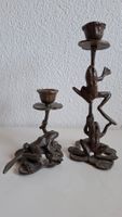 Frosch Kerzenständer 2er Set, Wiener Bronze ca. 1900