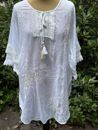 Sommer Tunika von Happy Few, weiss, unisex, Neuwertig