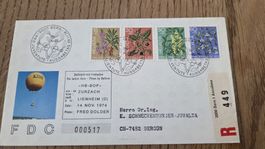 1974 Ballonflug FDC  Pro Juventute 