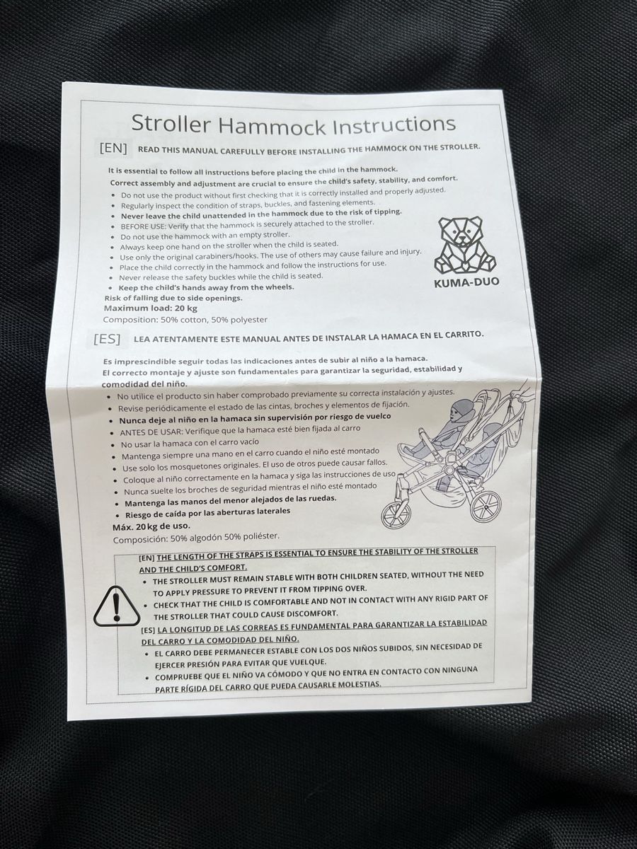 Carrozzine: Kuma-Duo Kinderwagen Hängematte mit Anleitung – Nuovo (secondo la descrizione) da Zürich venduto da Samantha1234 1