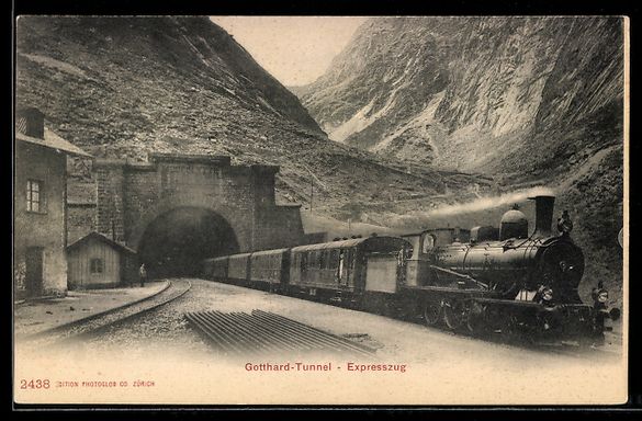 Ansichtskarten: Expresszug verlässt den Gotthard-Tunnel – Gebraucht aus Berlin von bartko-reher