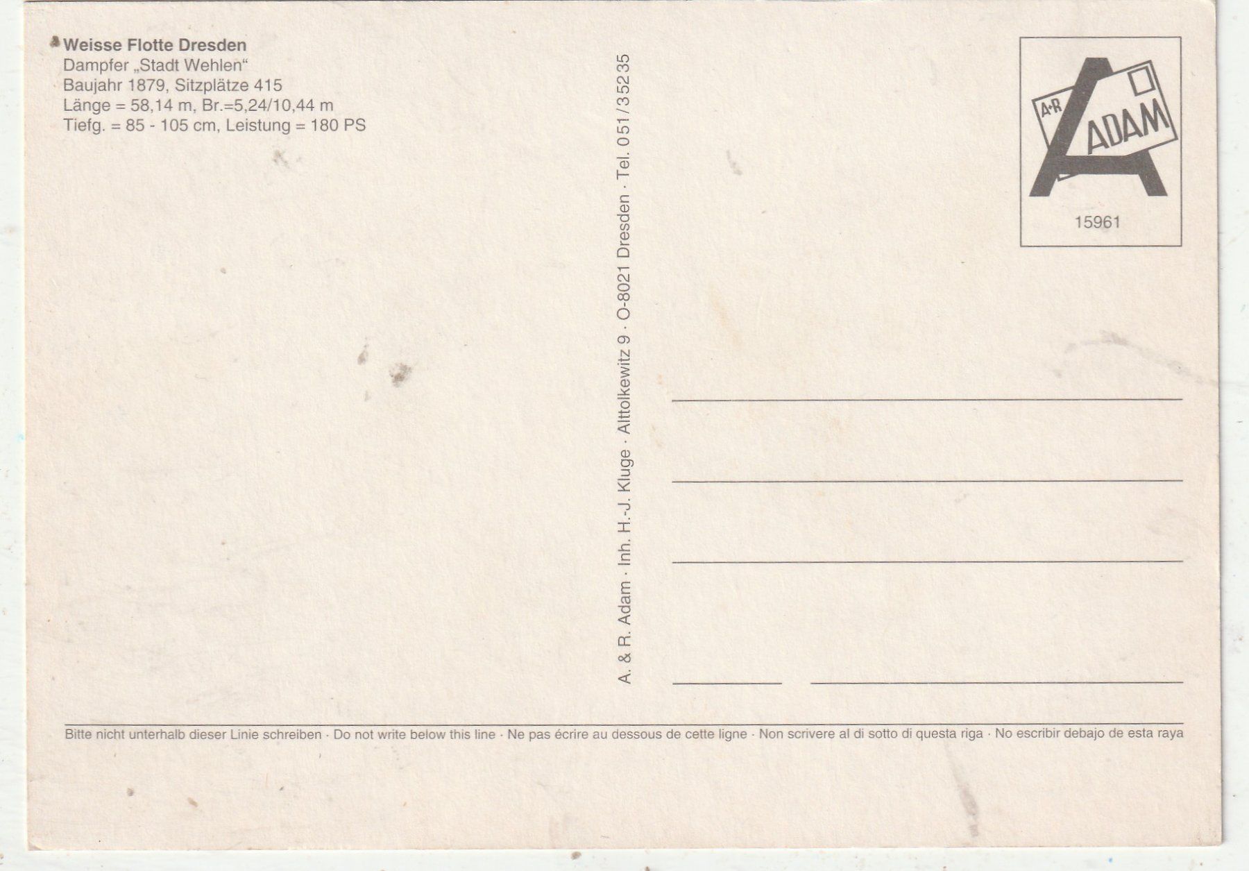Cartoline postali: Dampfer  Stadt Wehlen – Usato da Lumbrein venduto da made02 1