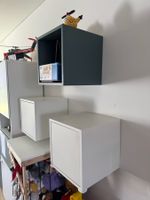 IKEA EKET Set: 2 Wandschränke weiss mit Tür + 1 Cube petrol
