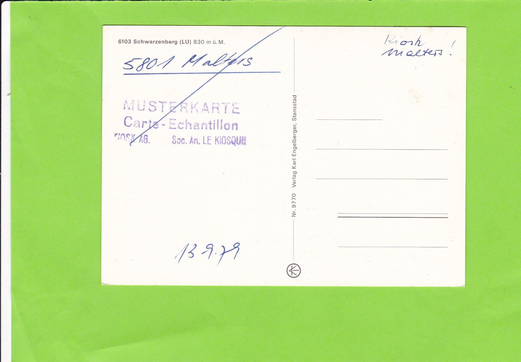 Cartoline postali: Schwarzenberg LU – Usato da St. Peterzell venduto da neckertal 1