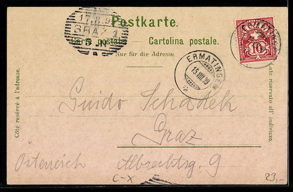 Cartoline postali: Litho Diessenhofen, Strassen-, Gesamtans – Usato da Berlin venduto da bartko-reher 1