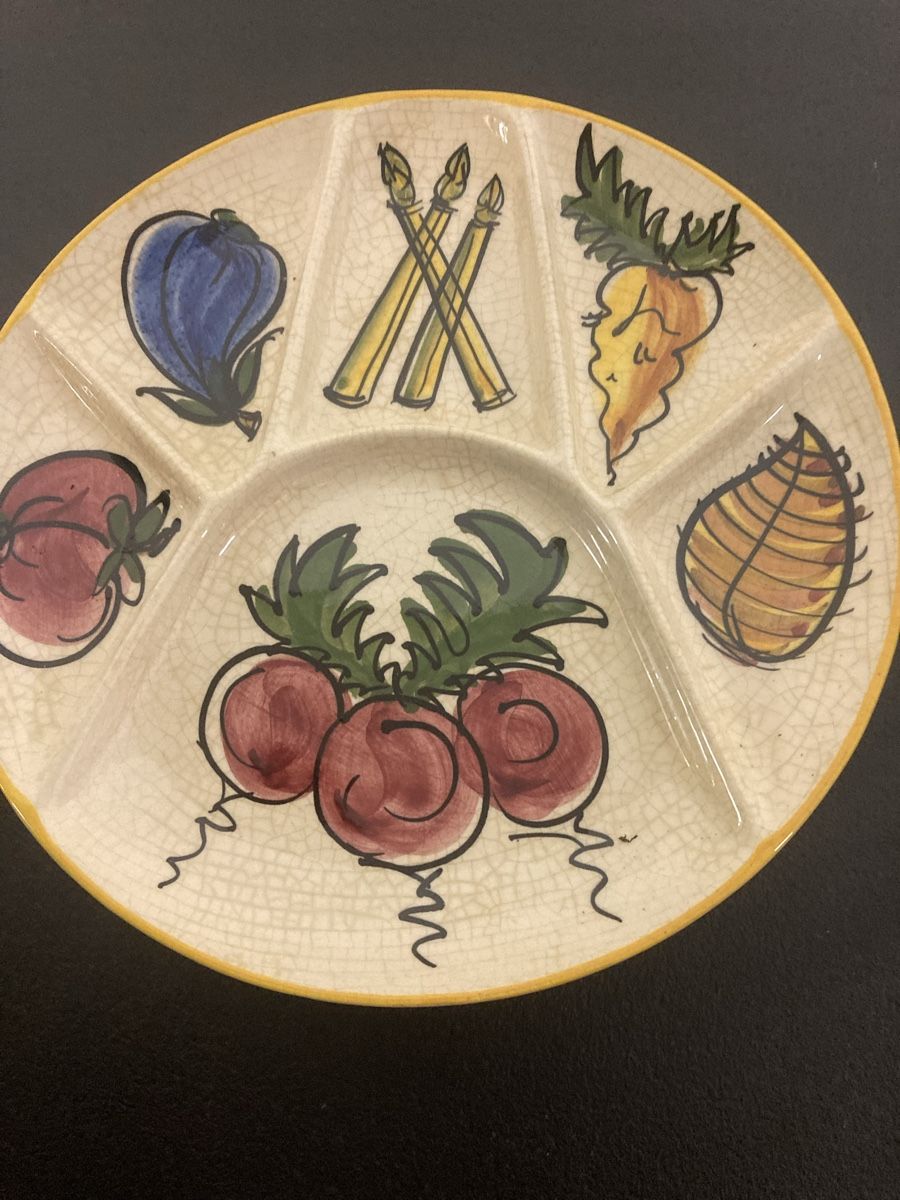 Teller: Gemüse-Keramik-Teller, 5 Stk., Servierteller, Vintage! – Gebraucht aus Winterthur von silen 5