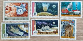 6 Briefmarken Weltraum Ungarn 1970-80 timbres francobolli
