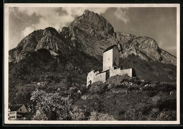 Cartoline postali: AK Sargans, Schloss Sargans im Rheintal – Usato da Berlin venduto da bartko-reher