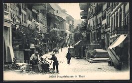 Thoune, une rue avec le coiffeur, des ho