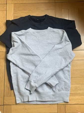 Herren Pullover Uniqlo Grau Dunkelblau Grösse S Zustand gut