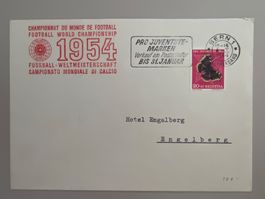 1954 Fussball WM Bern mit Sonderstempel + PJ50