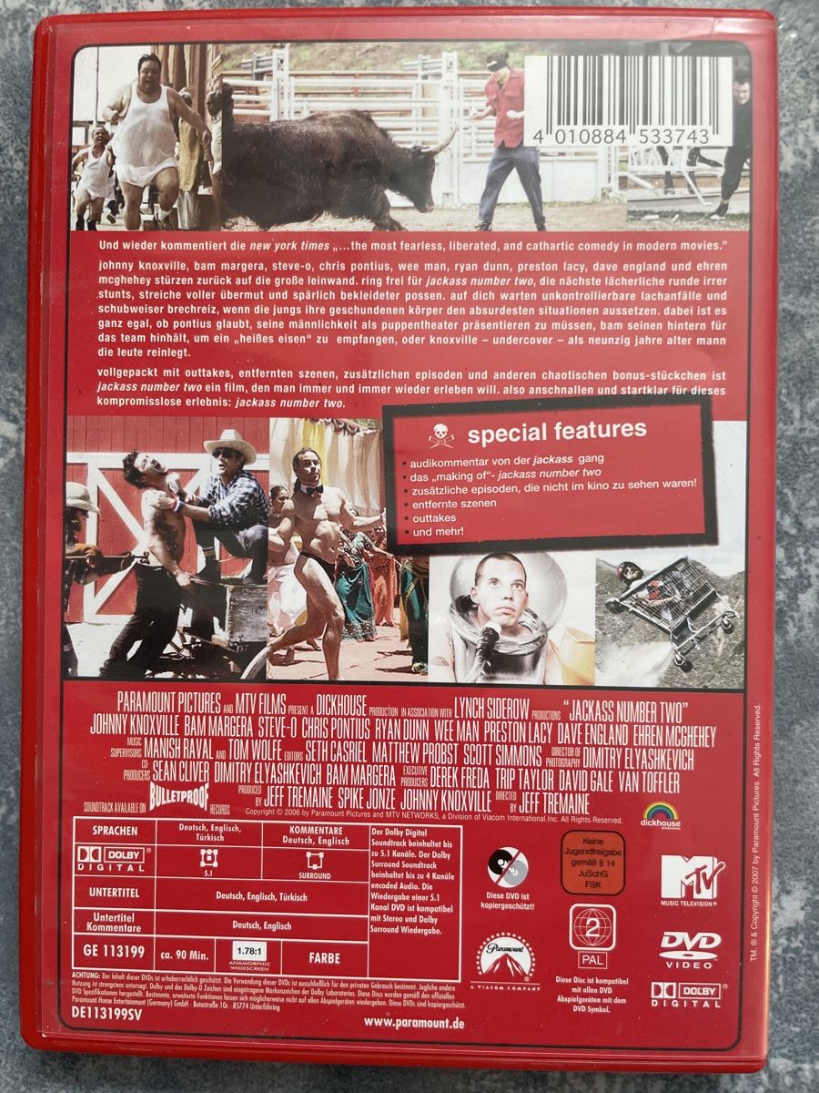 Alle DVDs: DVD jackass – Gebraucht aus Dettighofen (Lengwil) von Dolol 1