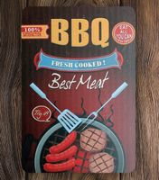 Schönes Blechschild 20x30cm Grill BBQ / Best Meat NEU