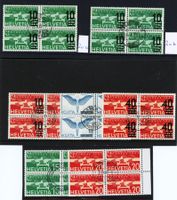1932-37:  Lot Flugpost-Viererblocks, gestempelt oder postfr.