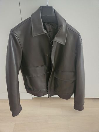 mango Lederblouson Braun