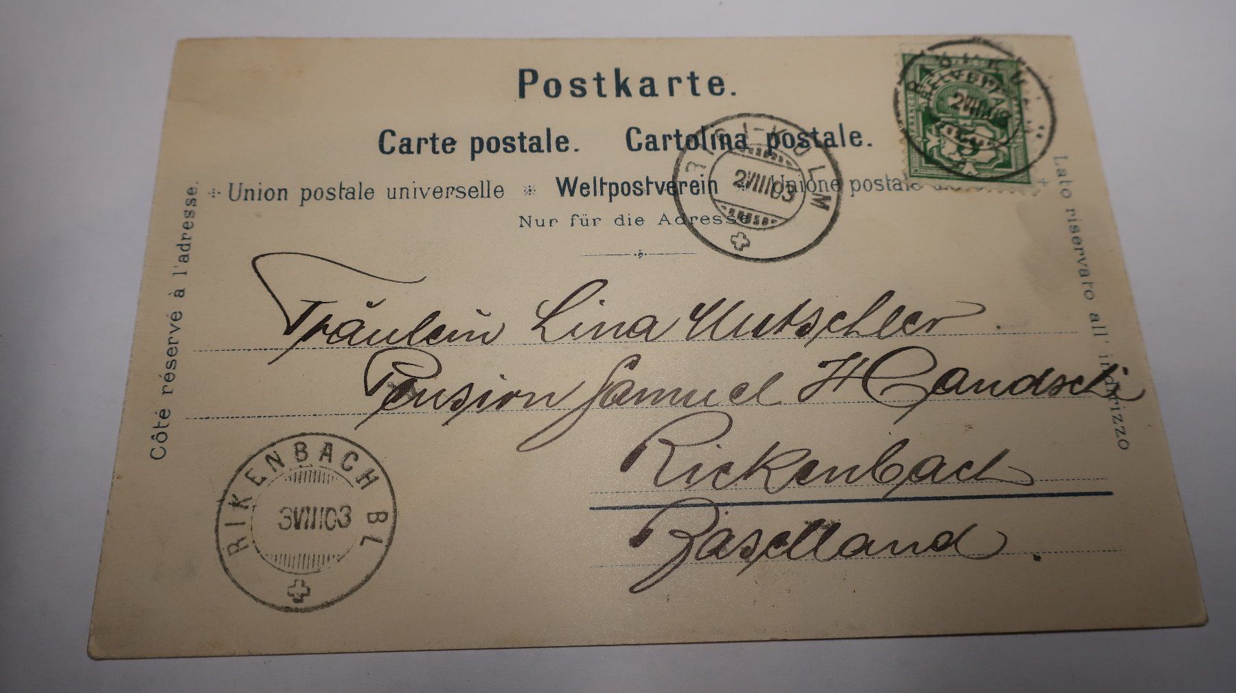 Ansichtskarten: Gruss vom Rigi  1903 – Gebraucht aus Cormoret von Pascalll2001 5