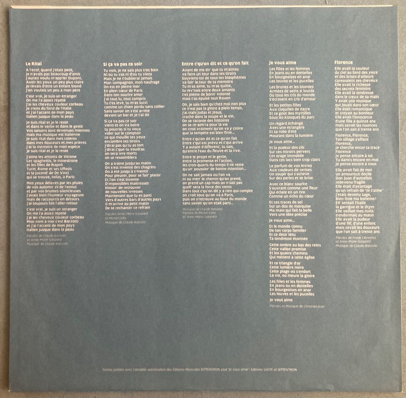 Dischi in vinile: CLAUDE BARZOTTI - LE RITAL – Usato da Poliez-Pittet venduto da Newtown-Records 2