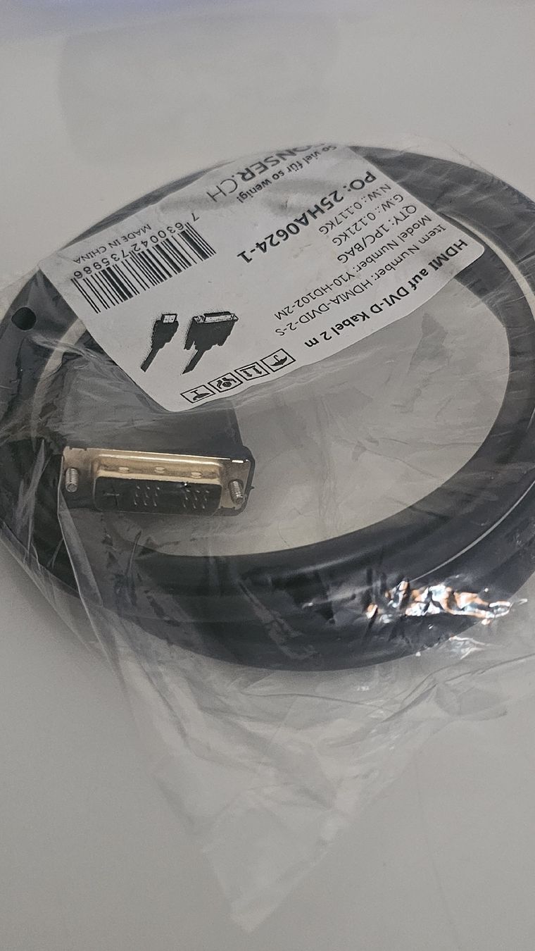 Câbles: Câble HDMI vers DVI-D 2m neuf – Neuf avec emballage d'origine à Gockhausen par Emma_zh 2