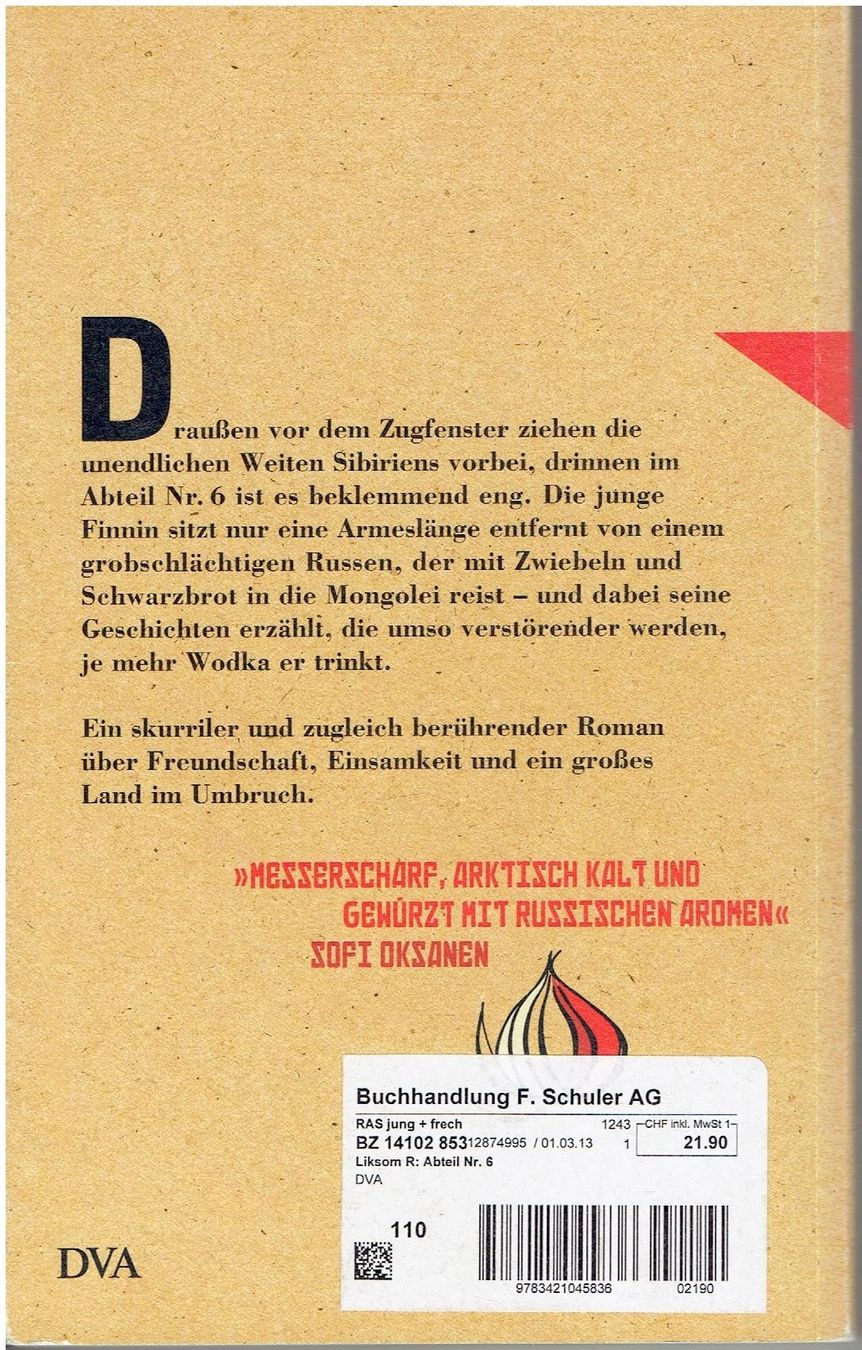 Libri: Abteil Nr. 6  Rosa Liksom – Usato da Flims - Dorf venduto da Stagediver 1