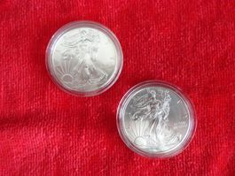 2 SCHÖNE LIBERTY SILBERMÜNZEN VOM JG. 2011 - AMERICAN EAGLE
