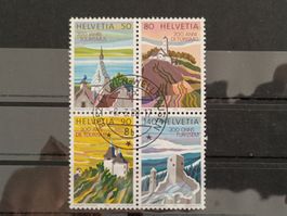 1987 200 Jahre Tourismus Vollstempel Viererblock