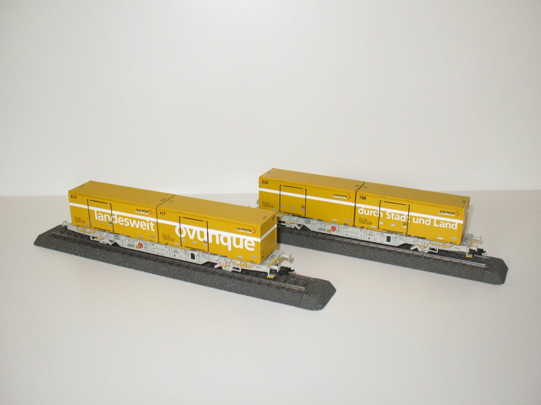 Liliput Modellini di ferrovie: SBB Containertragwagen-Set "Schweizer Post" / Liliput 240042 – Usato da Ettiswil venduto da Caapraibex 4