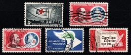 5 Timbres Amérique - USA 1963-  Obl.