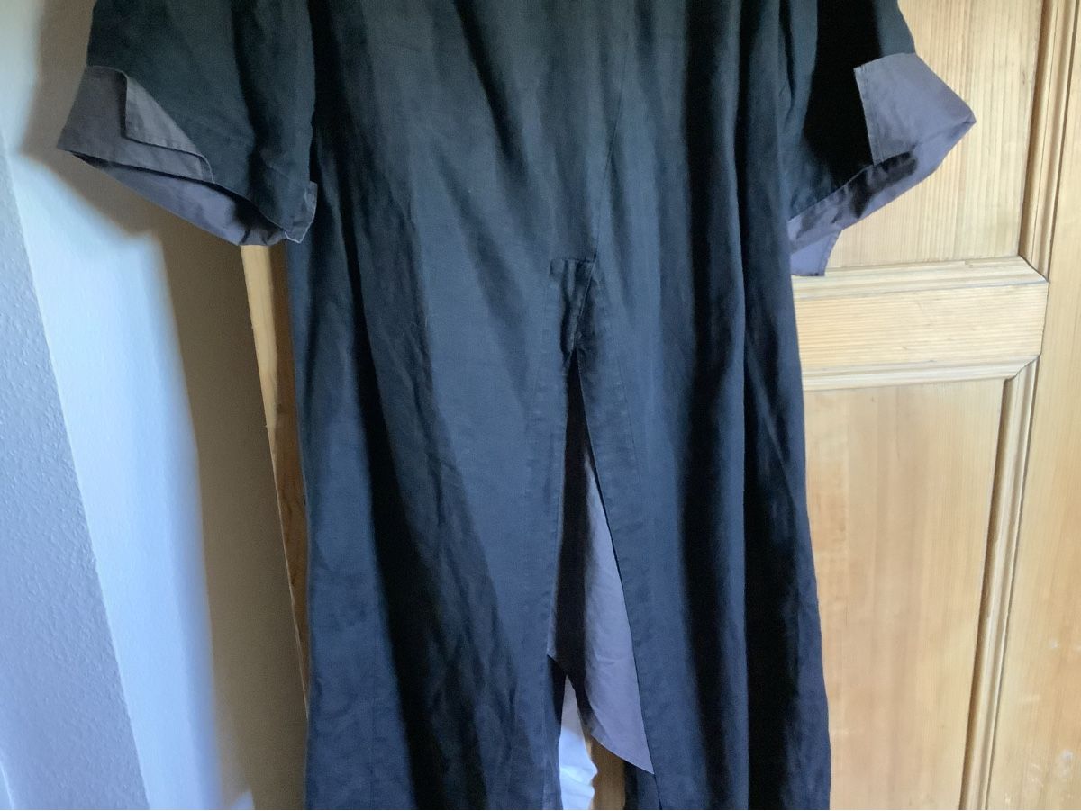 Vestiti: Schwarzes Leinenkleid mit Schlitz vorne und hinten – Usato da Buch SH venduto da bri_hpp2 3