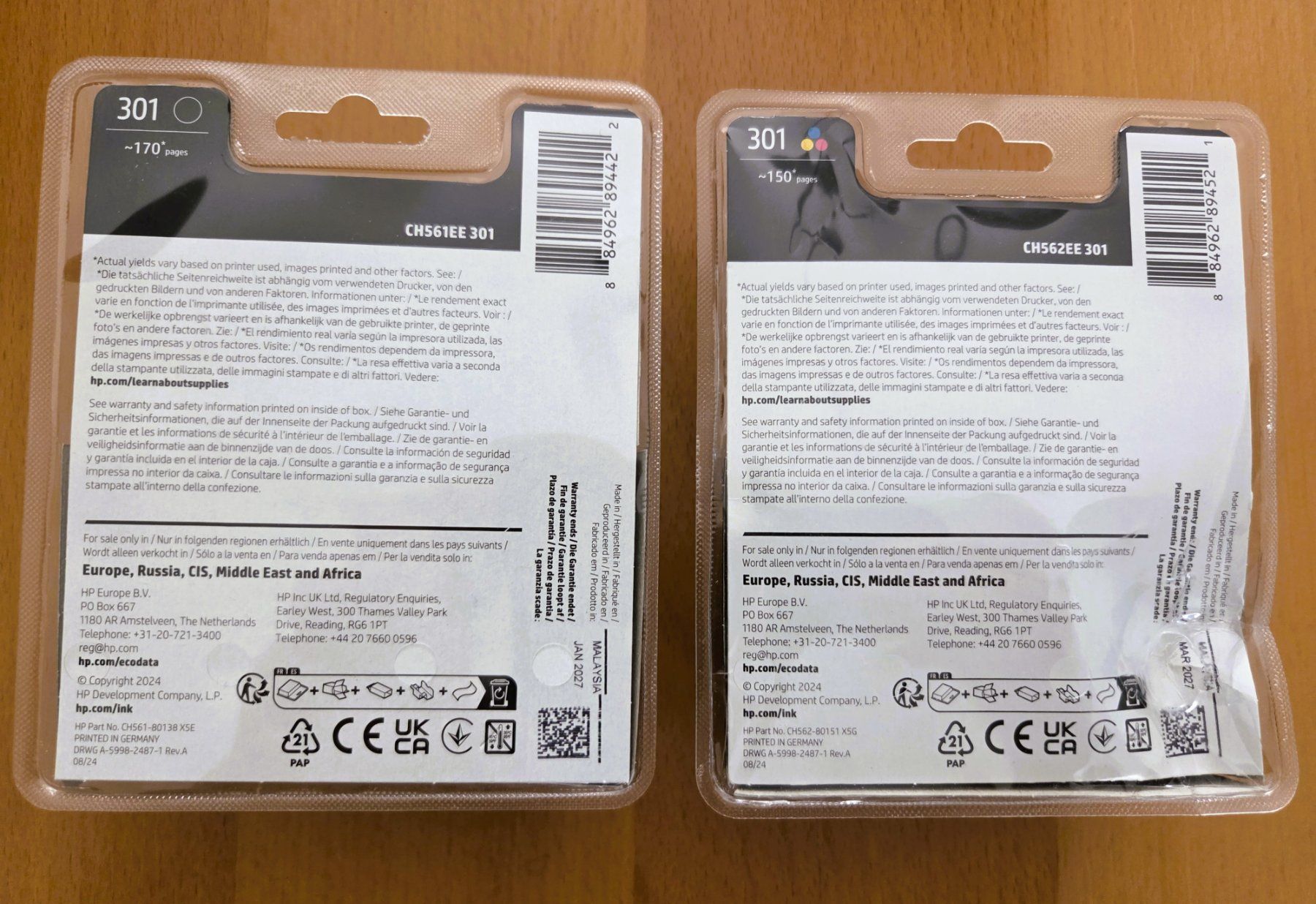 Epson Cartucce per stampanti & toner: HP 301 ORIGINAL - SCHWARZ UND FARBE – Nuovo (secondo la descrizione) da Brüttisellen venduto da Nighttrain 1
